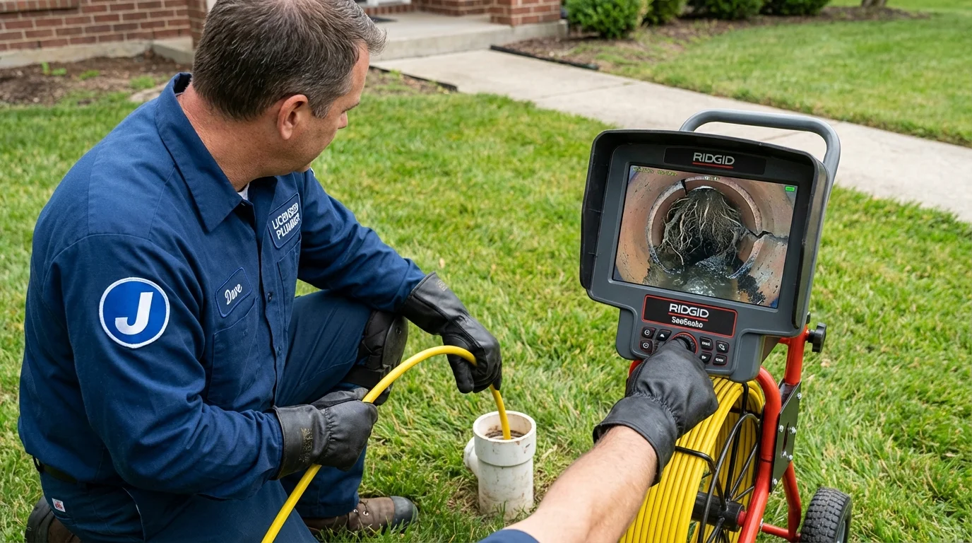 Sewer camera inspection being performed by Johns Plumbing LLC in Peoria